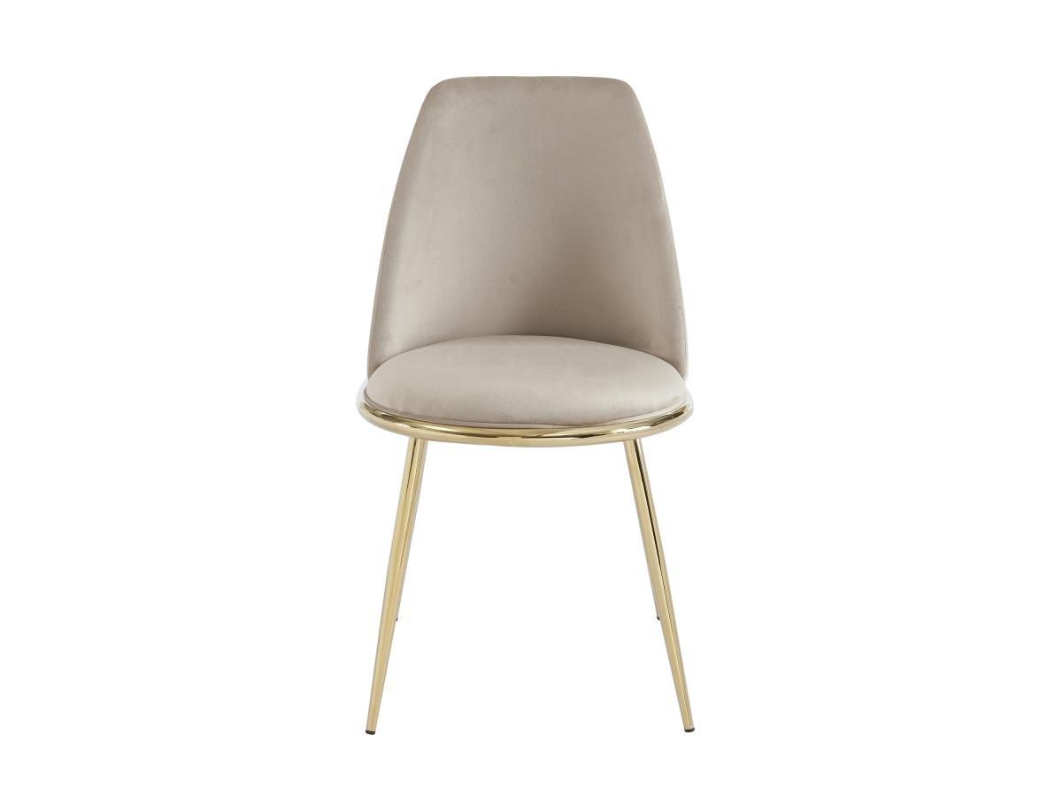PASCAL MORABITO Lot de 6 chaises en velours et métal doré - Beige - NEBINA de Pascal MORABITO  