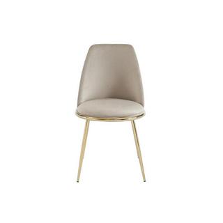 PASCAL MORABITO Lot de 6 chaises en velours et métal doré - Beige - NEBINA de Pascal MORABITO  