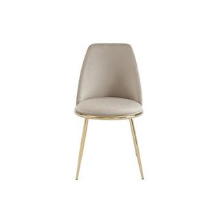 PASCAL MORABITO Lot de 6 chaises en velours et métal doré - Beige - NEBINA de Pascal MORABITO  