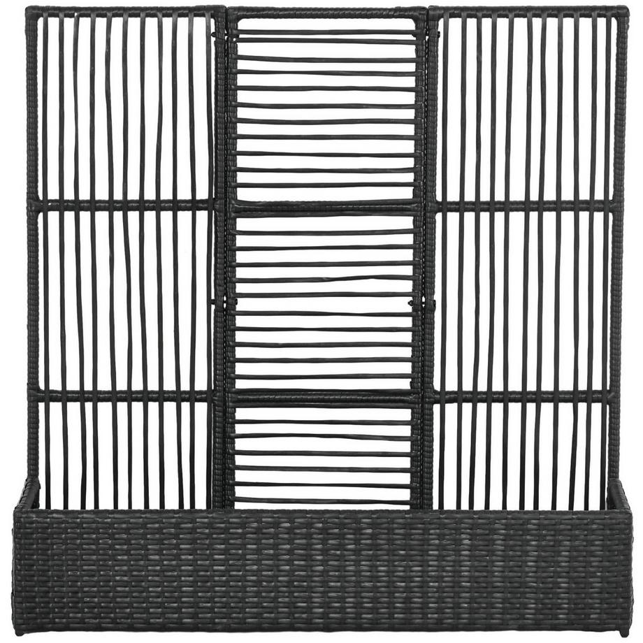Northio Polyrattan Hochbeet Mit Rankgitter, Blumenkasten, Pflanzenkasten, Blumenbeet, Für Garten, Balkon, Schwarz, 103 X 103 X 29 Cm  