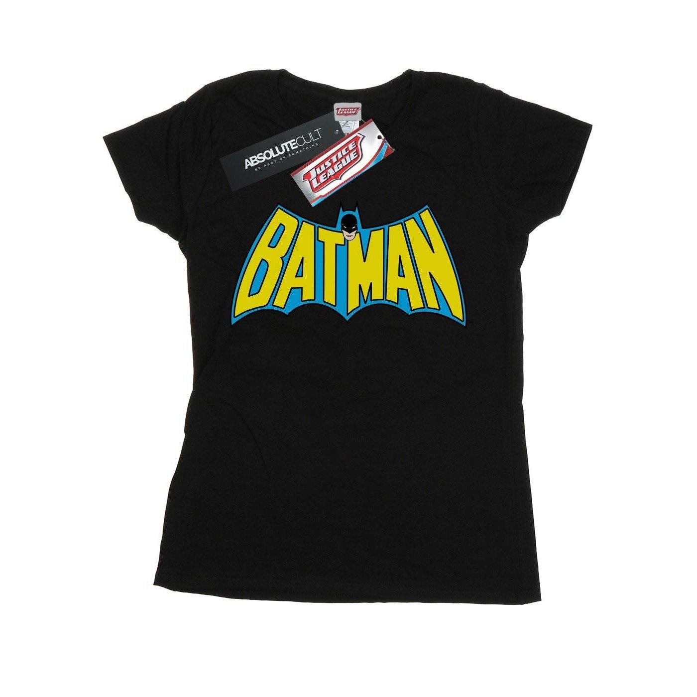 Image of Batman Retro Logo Tshirt Damen Schwarz XXL