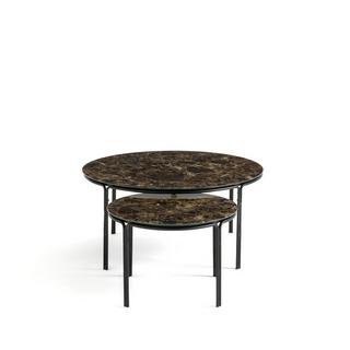 La Redoute Intérieurs Lot de 2 tables basses rondes effet marbre  