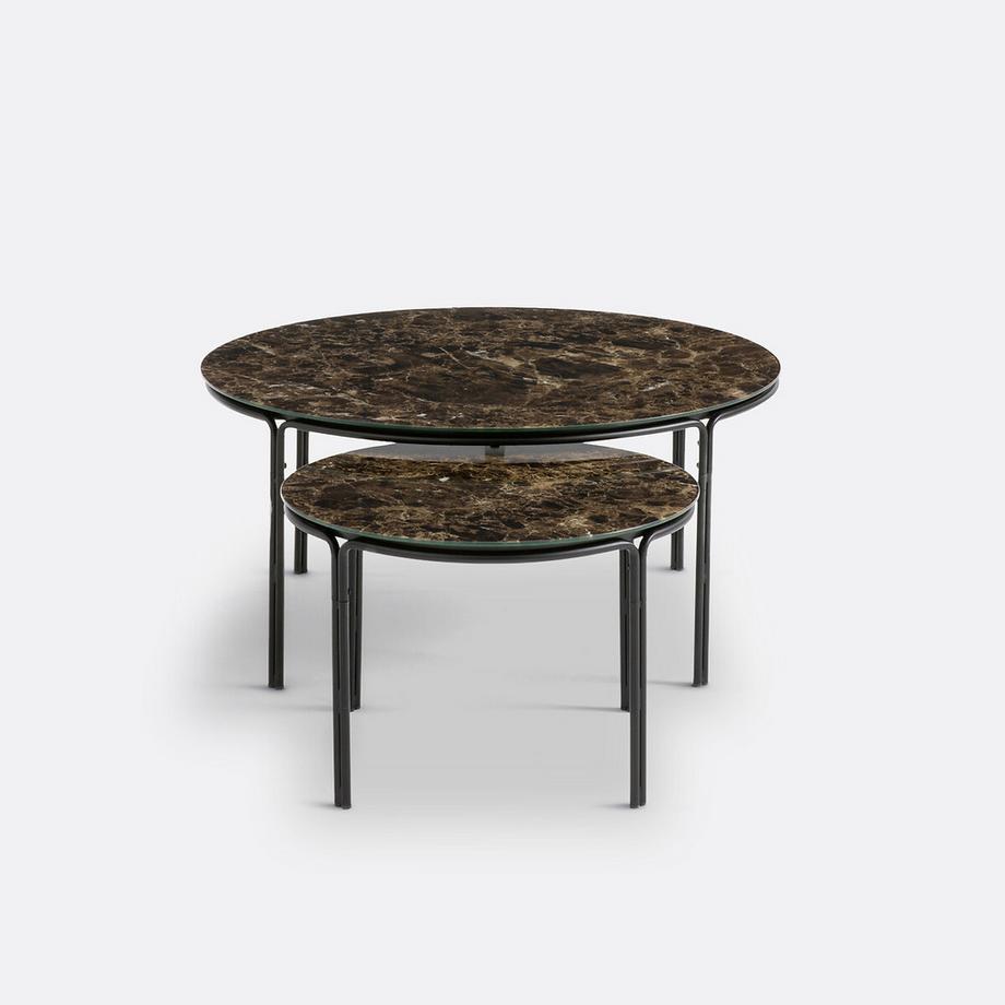 La Redoute Intérieurs Lot de 2 tables basses rondes effet marbre  