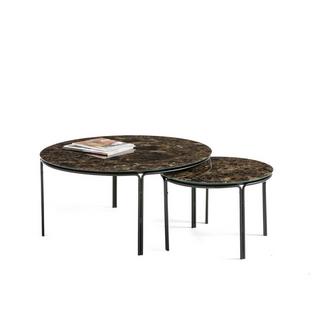 La Redoute Intérieurs Lot de 2 tables basses rondes effet marbre  