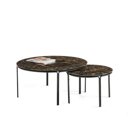 La Redoute Intérieurs Lot de 2 tables basses rondes effet marbre  