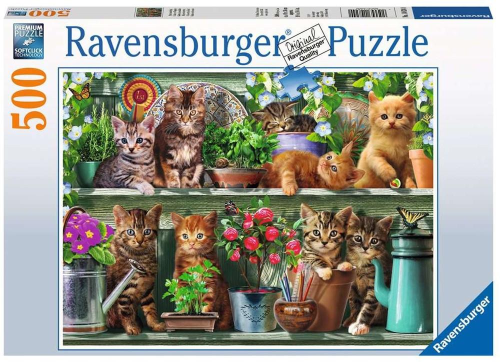 Image of Puzzle Katzen im Regal 500 Teile