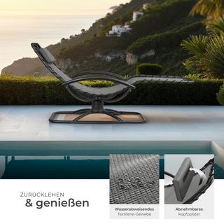 Tectake Chaise longue de jardin TOULON ergonomique avec mouvement de balancement confortable  