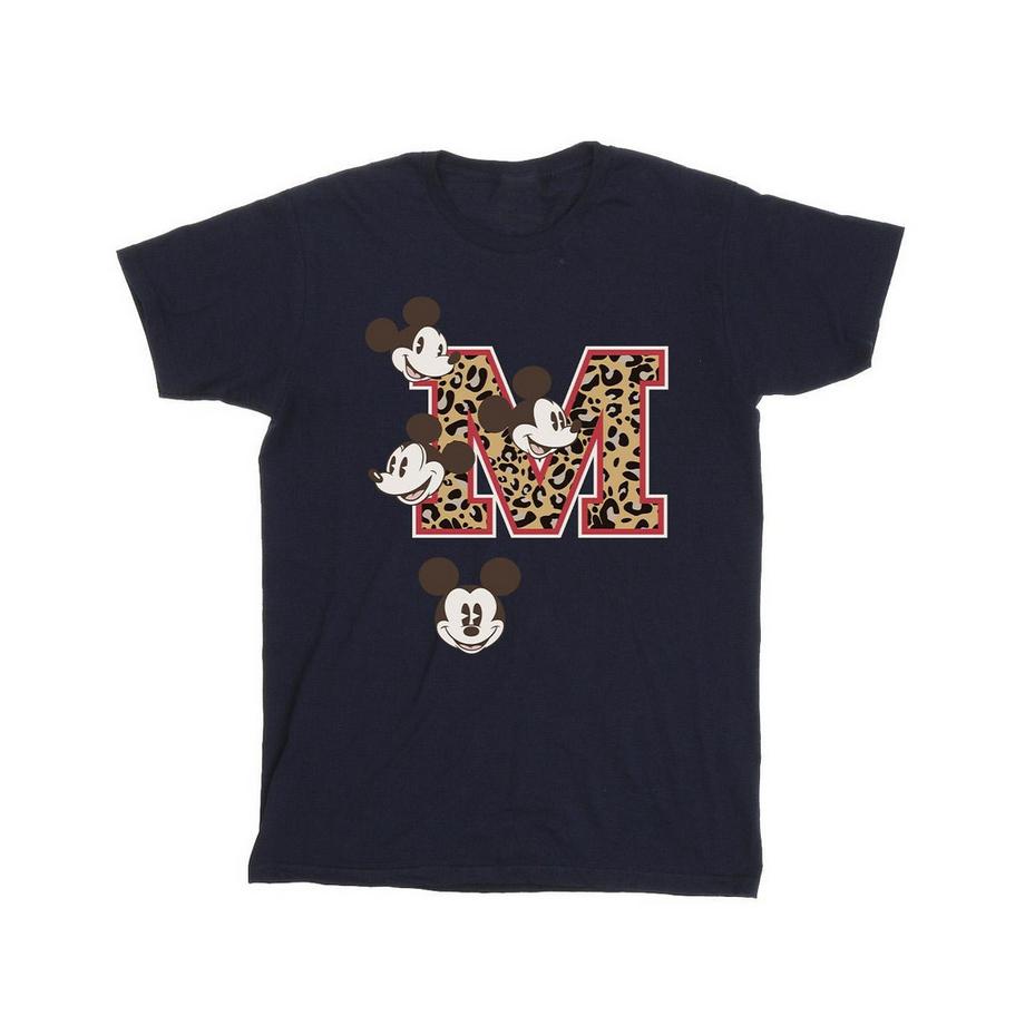 MICKEY MOUSE Leopard Print M T-Shirt  