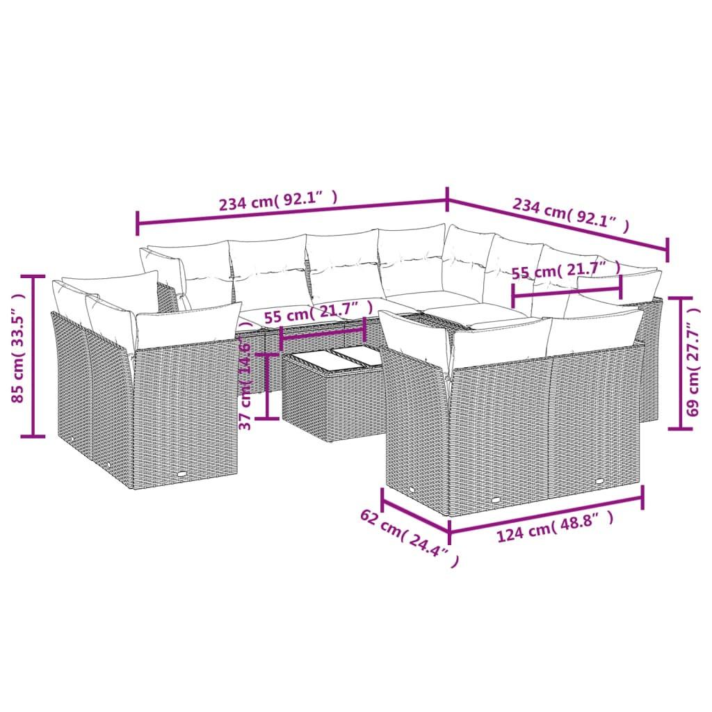 VidaXL Garten sofagarnitur poly-rattan  