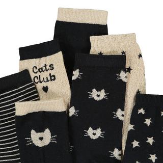 La Redoute Collections  Lot de 7 paires de chaussettes imprimées chats 