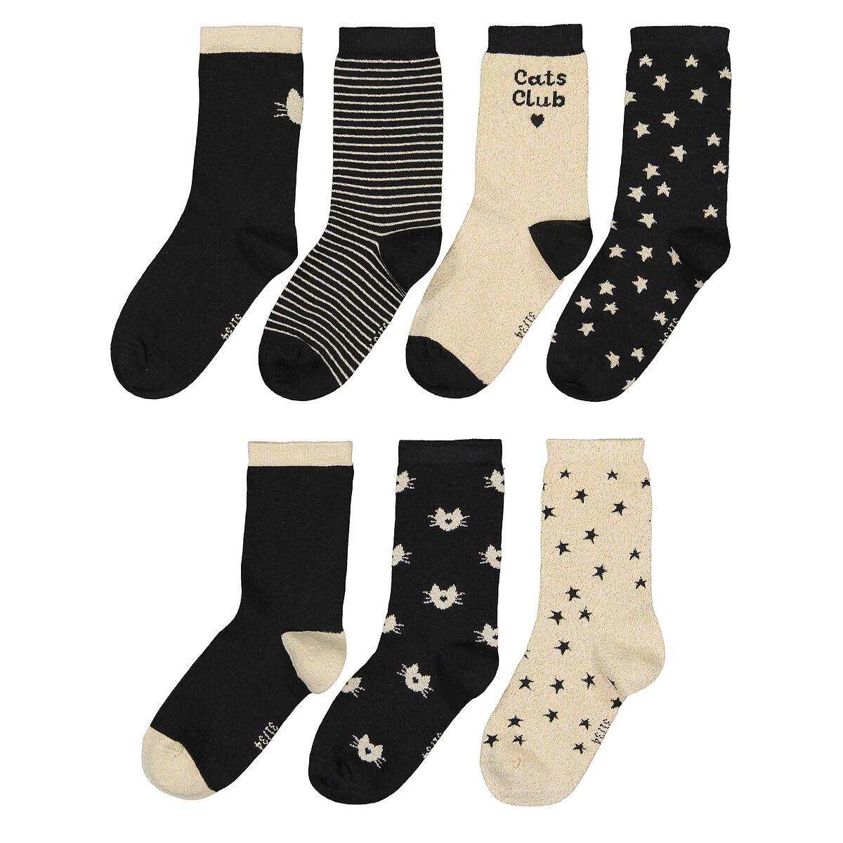 La Redoute Collections  Lot de 7 paires de chaussettes imprimées chats 