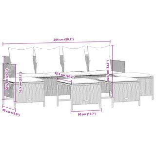 VidaXL set divano da giardino Polirattan  