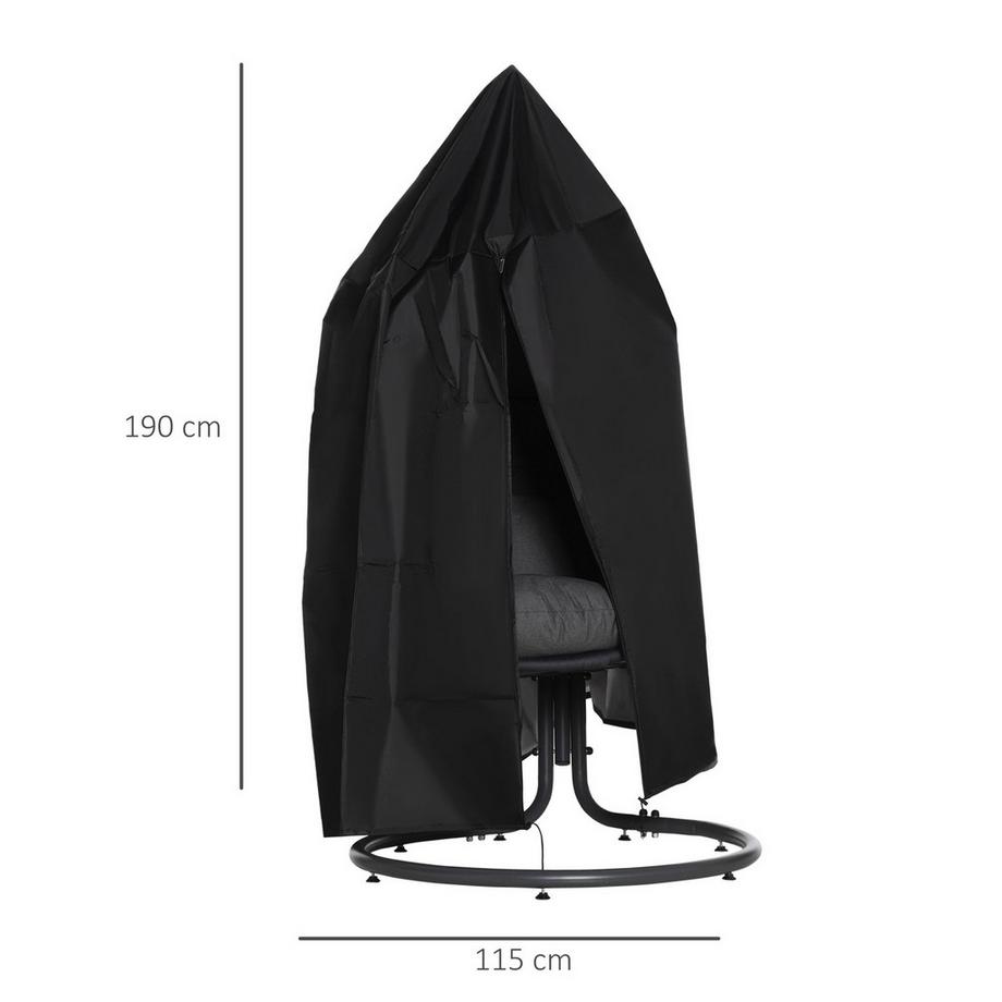 Northio Hängesessel Schutzhülle Wasserdichte Abdeckung Aus 210D Oxford, Outdoor Geeignet Für Hängekorb, Ø115 X 190H Cm  