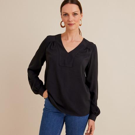 La Redoute Collections  Langärmelige Bluse mit V-Ausschnitt 