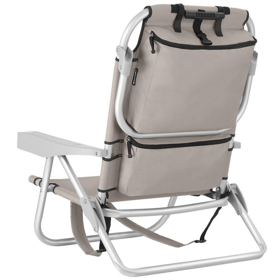 Tectake Strandstuhl Aluminium klappbar mit Rucksackfunktion, wasserabweisender Polyesterbezug, 63x62x78cm  