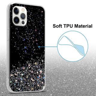 Cadorabo  Hülle für Apple iPhone 12  12 PRO TPU Silikon mit funkelnden Glitter 