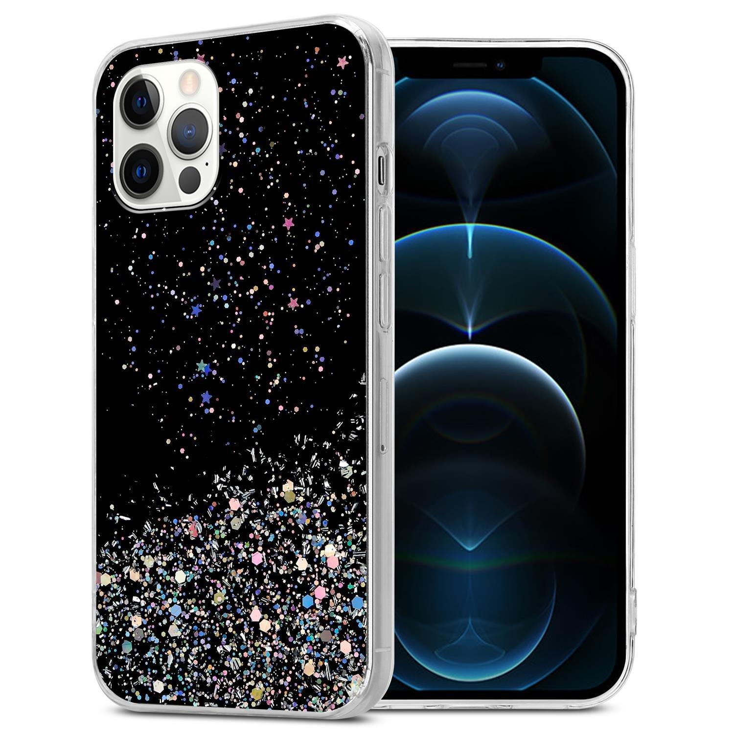 Image of Hülle für Apple iPhone 12 12 PRO TPU Silikon mit funkelnden Glitter