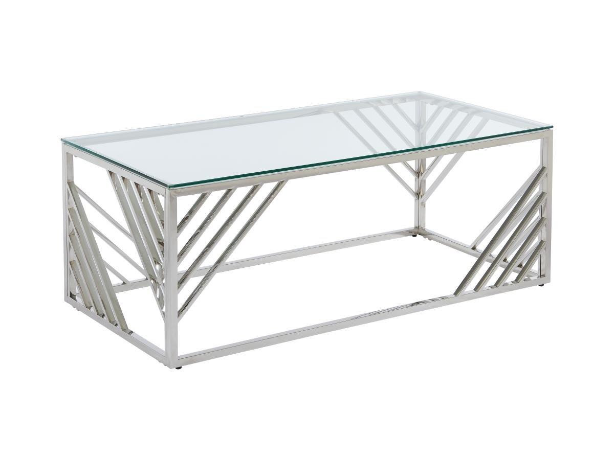 Image of Couchtisch - Sicherheitsglas & Edelstahl - Chromfarben - SIMATO von Pascal MORABITO Couchtisch - Sicherheitsglas & Edelstahl - Chromfarben - SIMATO von Pascal MORABITO