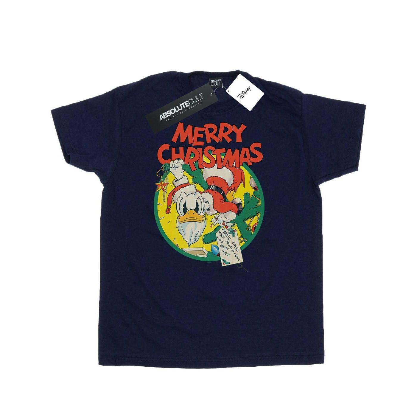 Image of Donald Duck Merry Christmas Tshirt Herren Marine XL
