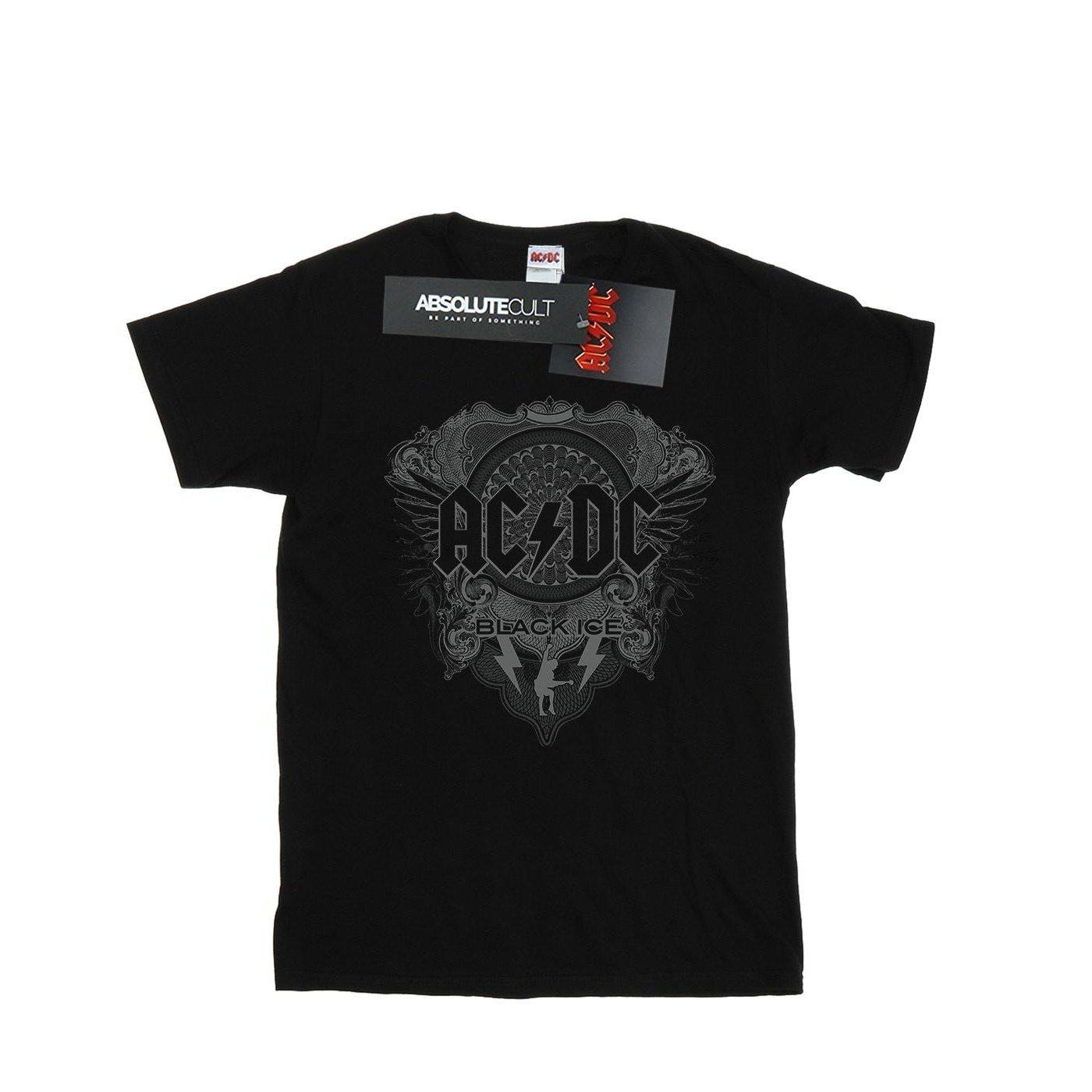 Image of Acdc Black Ice Boyfriend Fit Tshirt Damen Schwarz 3XL