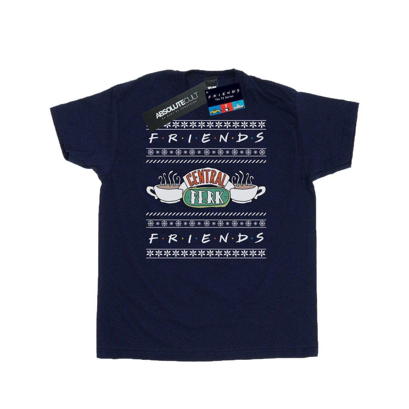 Image of Fair Isle Central Perk Tshirt Herren Marine 5XL
