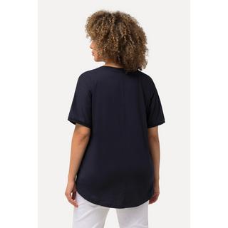 Ulla Popken  T-shirt dal taglio oversize con design fotografico, scollo a girocollo e mezze maniche 