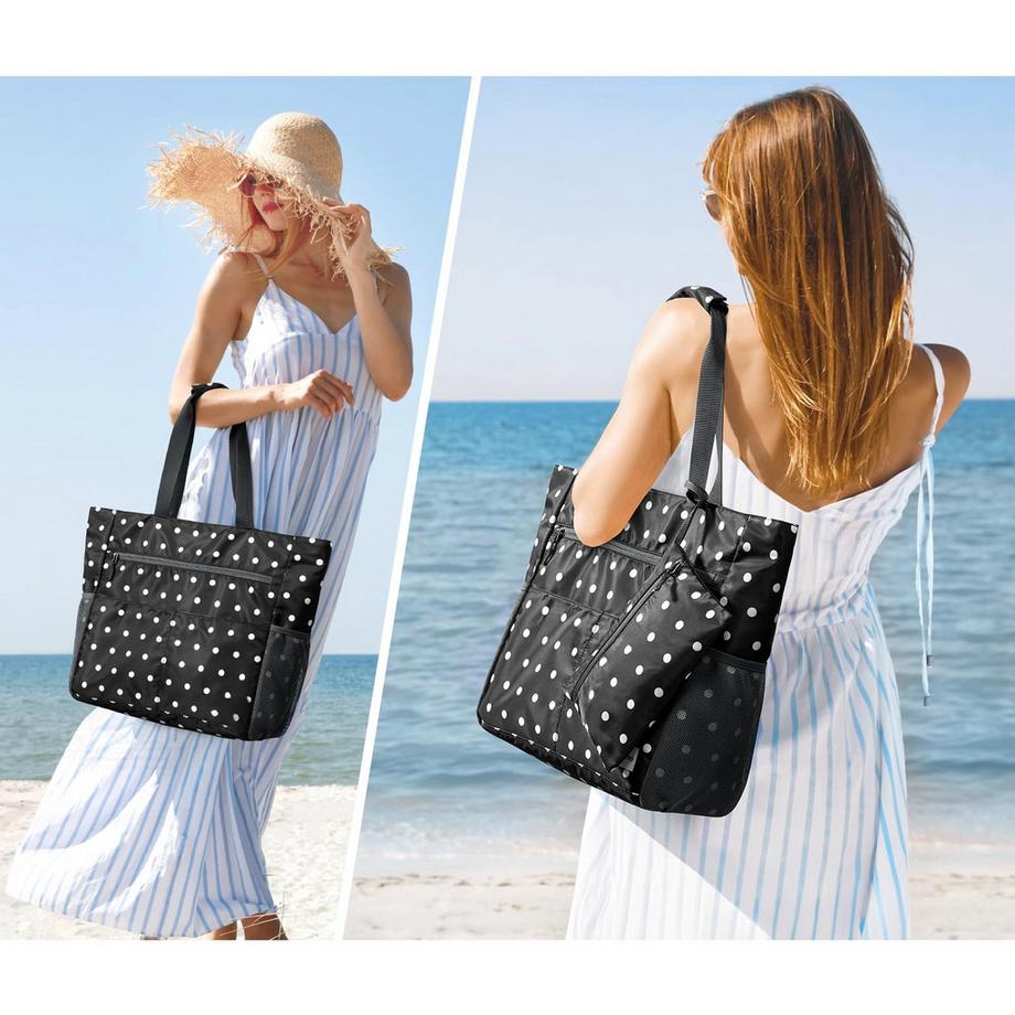 Only-bags.store Sac de Plage Familial à Pois Pliable  