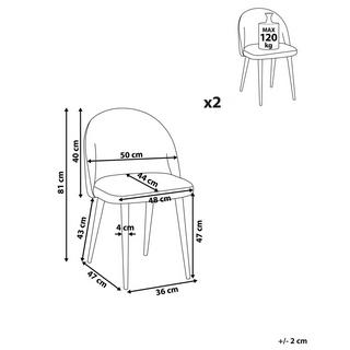 Beliani Chaise de salle à manger en Velours Rétro VISALIA  