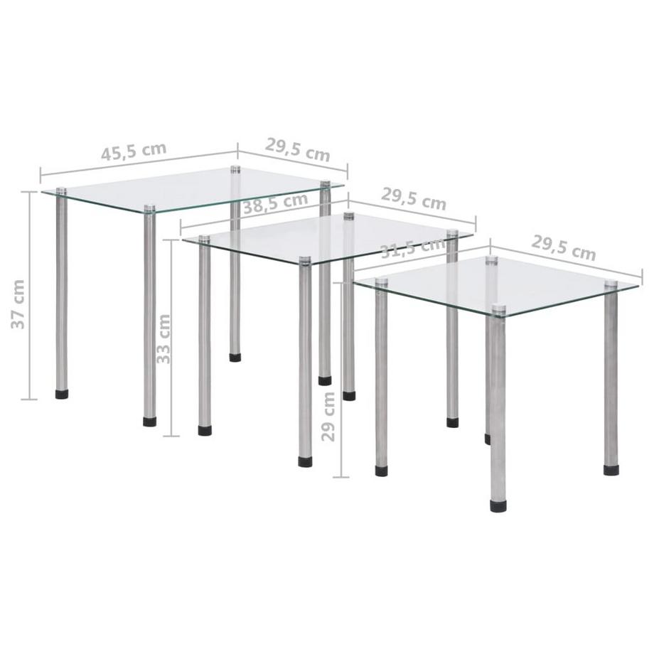 VidaXL Table gigogne verre  