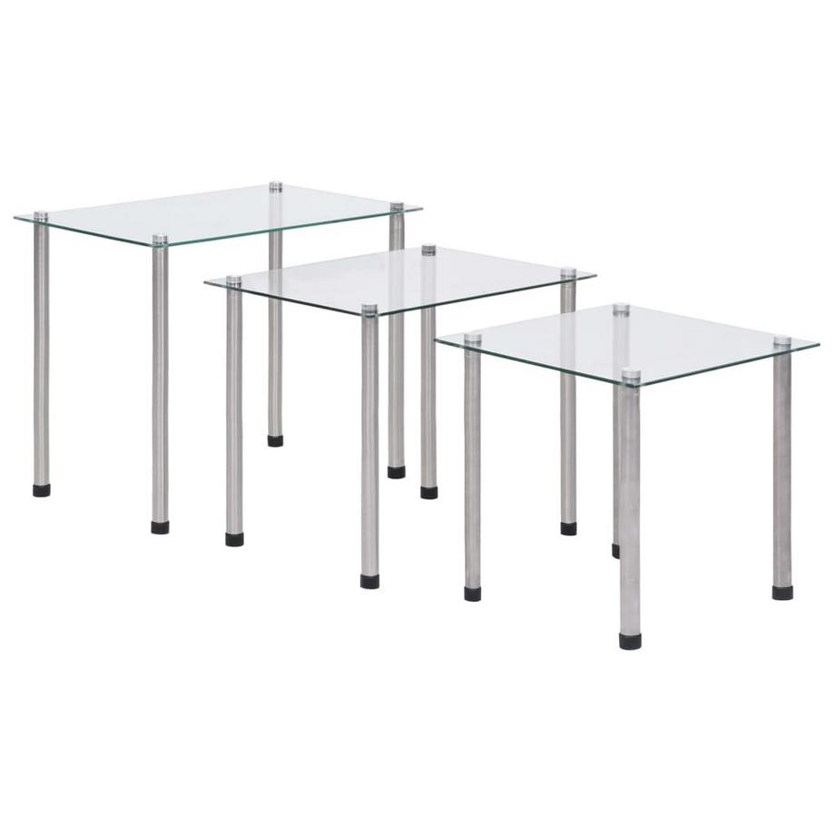 VidaXL Table gigogne verre  
