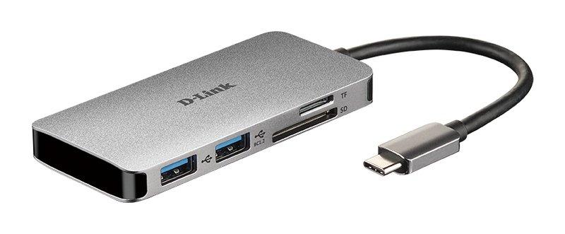 D-Link  DUB-M610 station d'accueil Avec fil USB 3.2 Gen 1 (3.1 Gen 1) Type-C Aluminium, Noir 