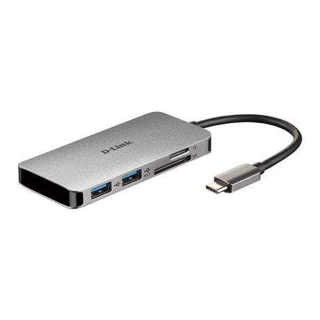 D-Link  DUB-M610 station d'accueil Avec fil USB 3.2 Gen 1 (3.1 Gen 1) Type-C Aluminium, Noir 