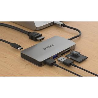 D-Link  DUB-M610 station d'accueil Avec fil USB 3.2 Gen 1 (3.1 Gen 1) Type-C Aluminium, Noir 