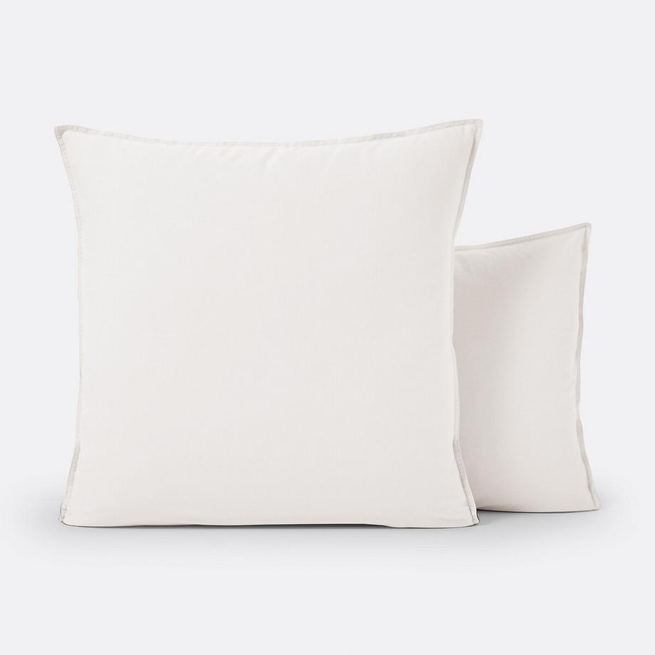 Taie d'oreiller enfant unie coton lavé