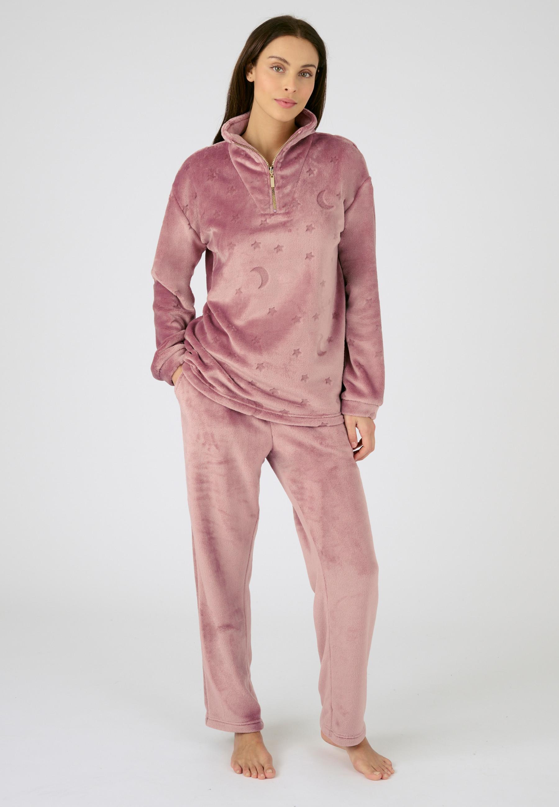 Image of Pyjama Aus Weichem Und Warmem Relief-strick Thermolactyl Unisex Violett 46/48
