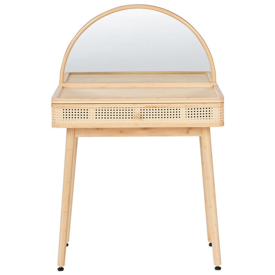 Beliani Coiffeuse avec miroir en Bambou Scandinave RANCHERIA  