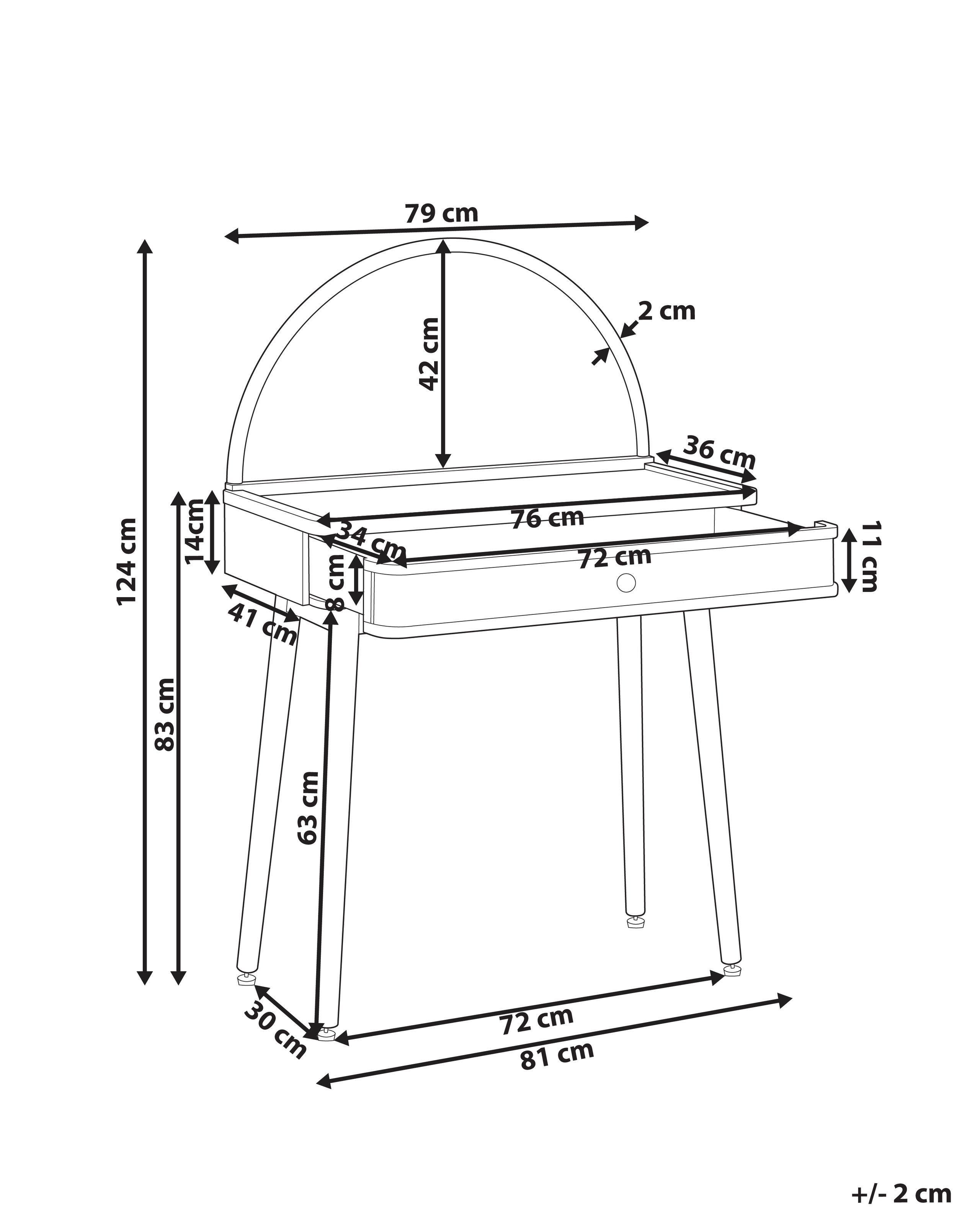Beliani Tavolo da toeletta con specchio en Legno di bambù Boho RANCHERIA  
