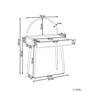 Beliani Tavolo da toeletta con specchio en Legno di bambù Boho RANCHERIA  