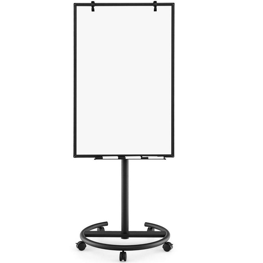 Northix  Flipchart Ständer auf Rollen mit Magneten & Markern Whiteboard Höhenverstellbar bis 192 cm 