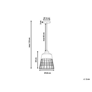 Beliani Lampe suspension en Métal Industriel MONTE  