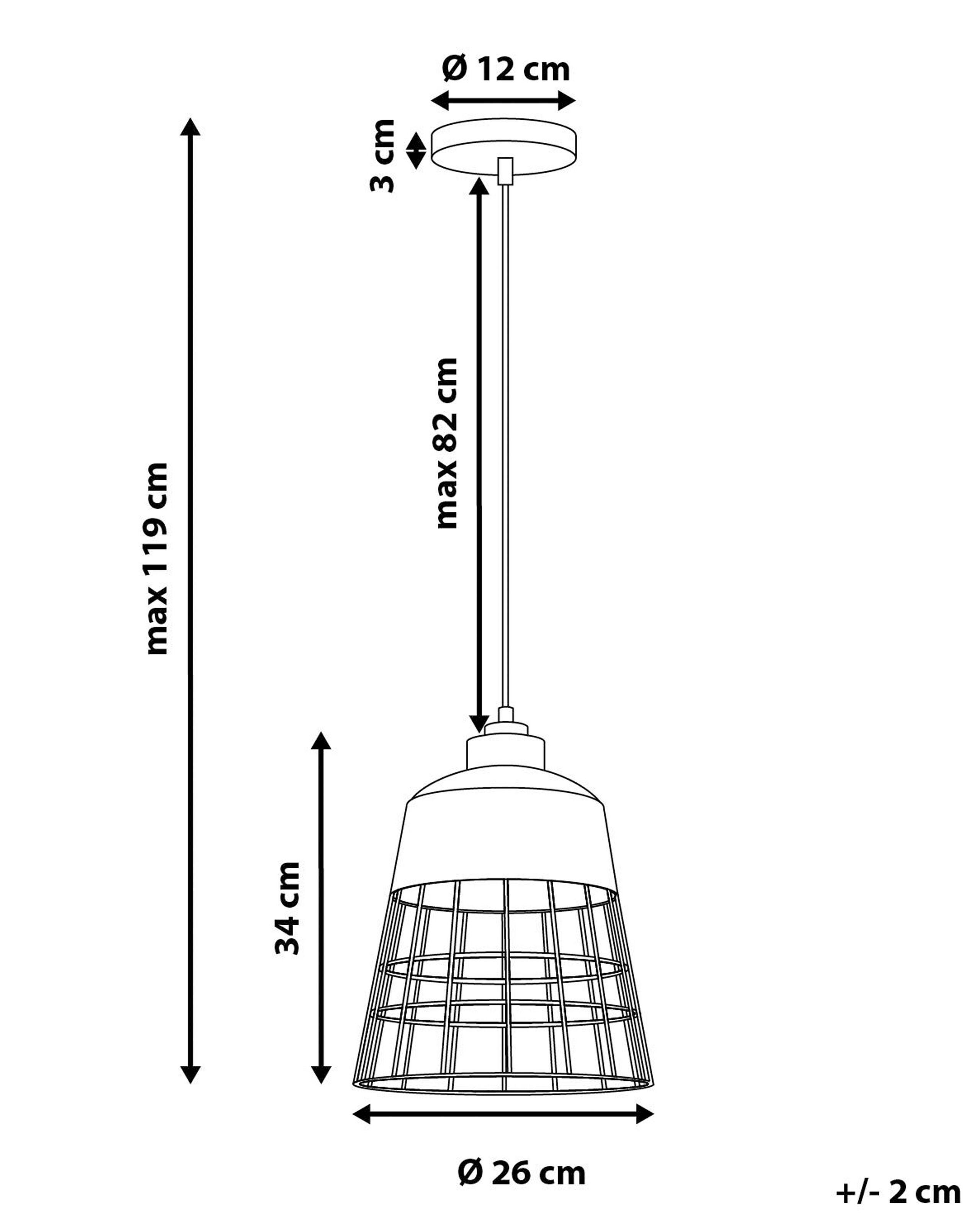 Beliani Lampe suspension en Métal Industriel MONTE  