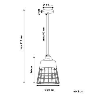 Beliani Lampe suspension en Métal Industriel MONTE  