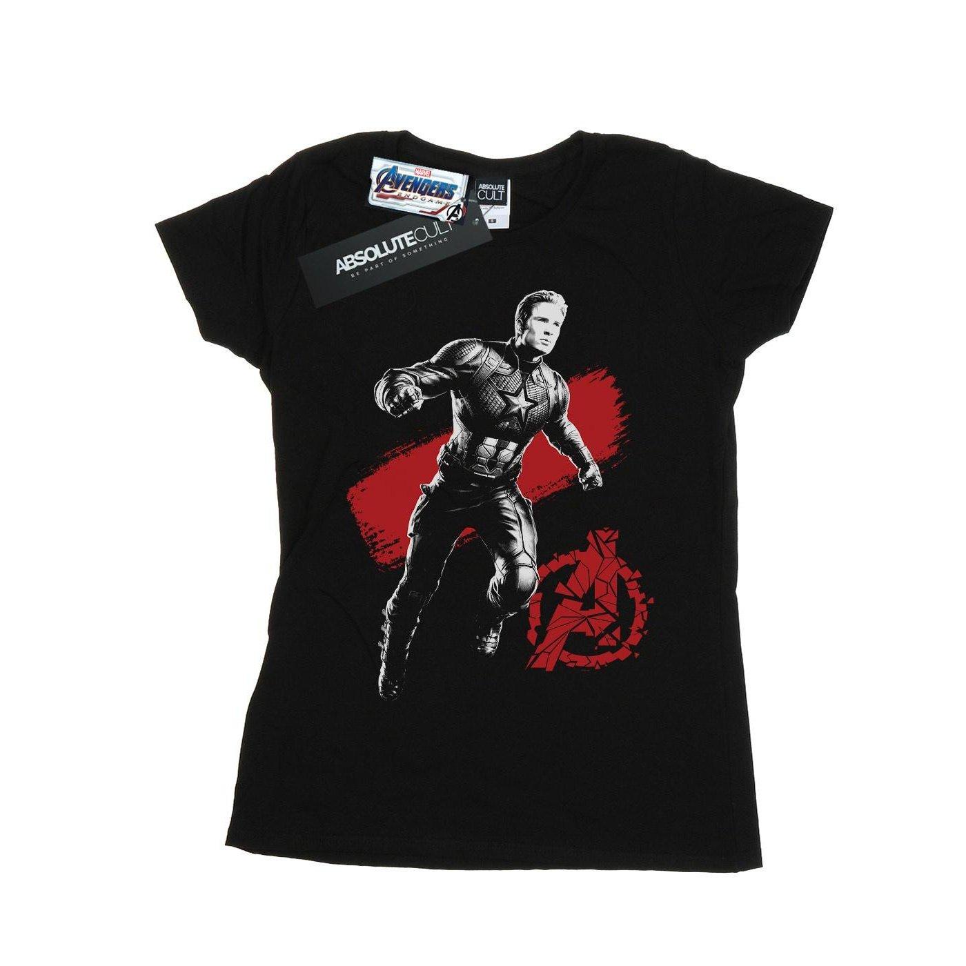 Image of Avengers Endgame Mono Captain America Tshirt Damen Schwarz XXL