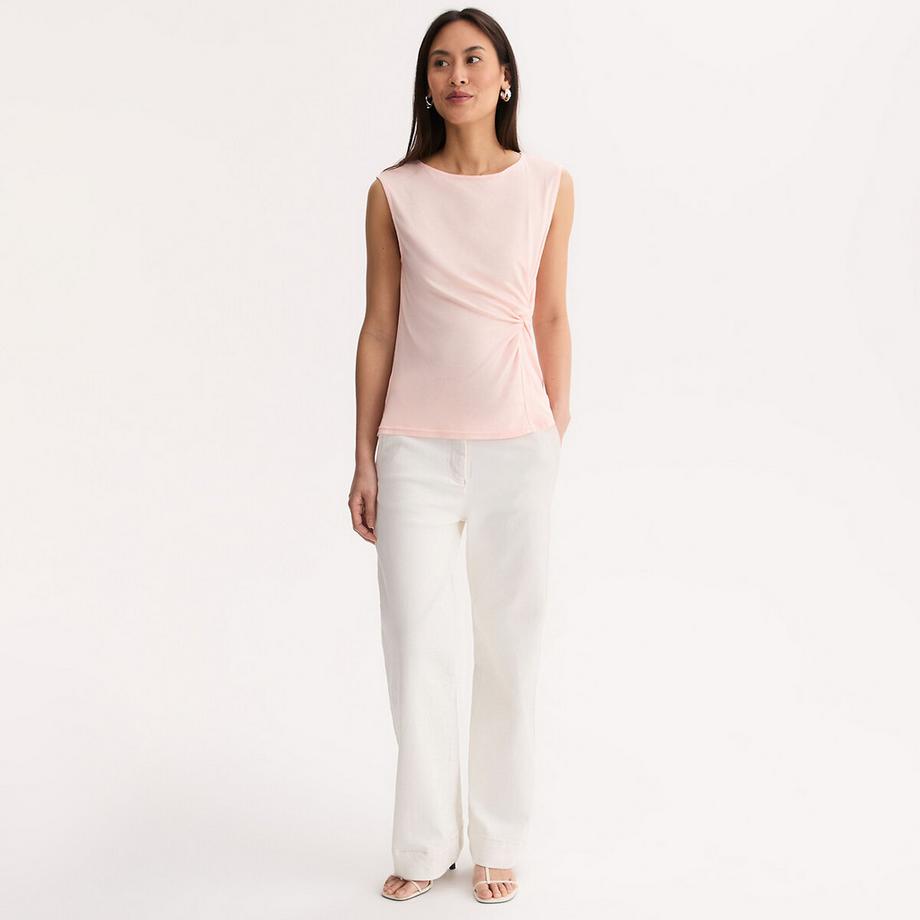 La Redoute Collections T-shirt drappeggiata senza maniche girocollo  