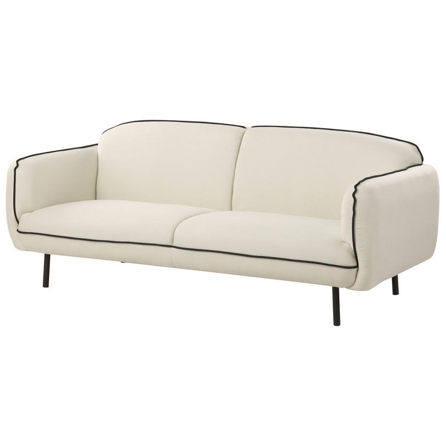 Beliani Canapé avec pouf en Tissu Glamour TONSBERG  