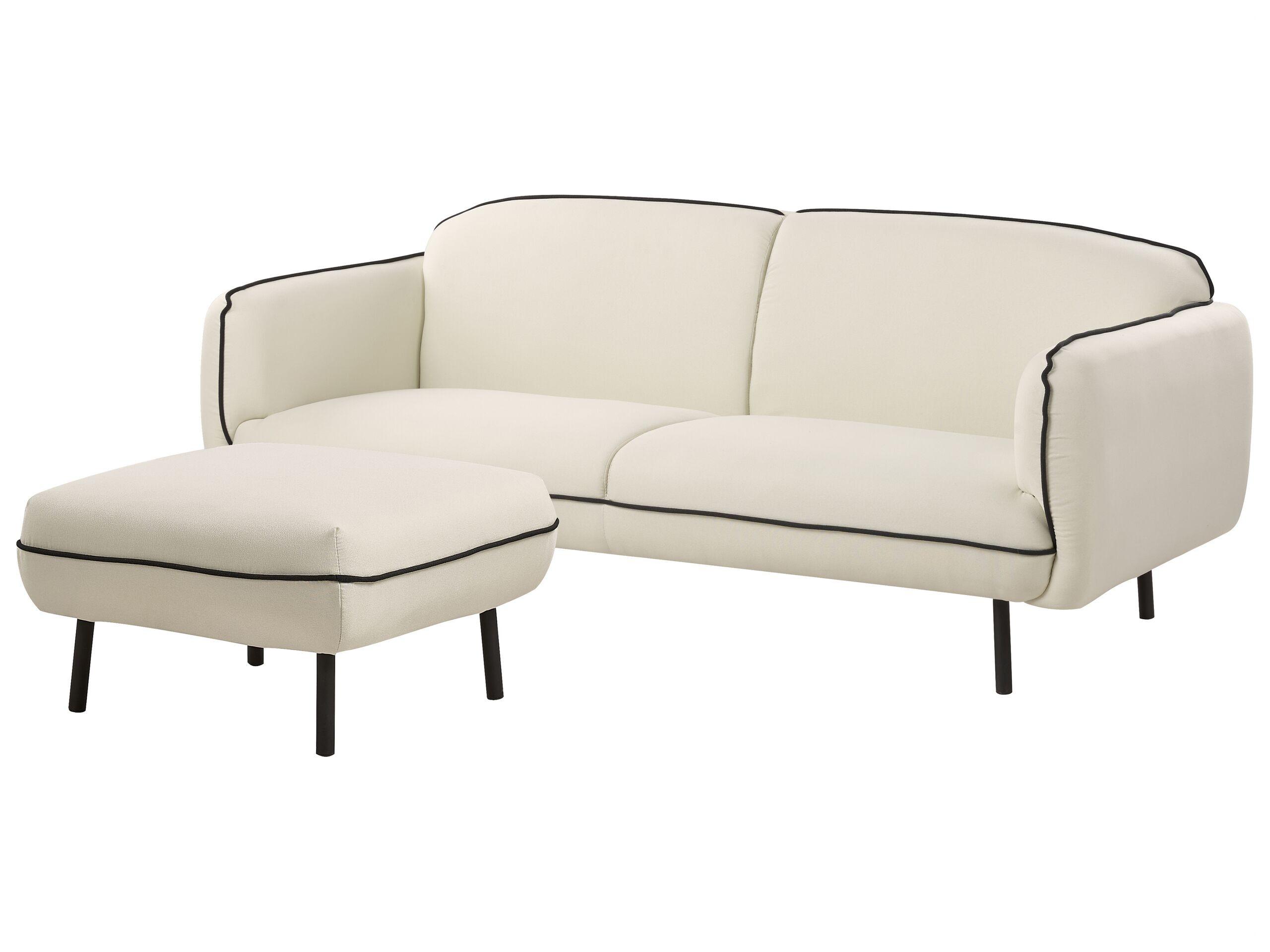 Beliani Sofa mit Ottomane aus Polyester Glamourös TONSBERG  