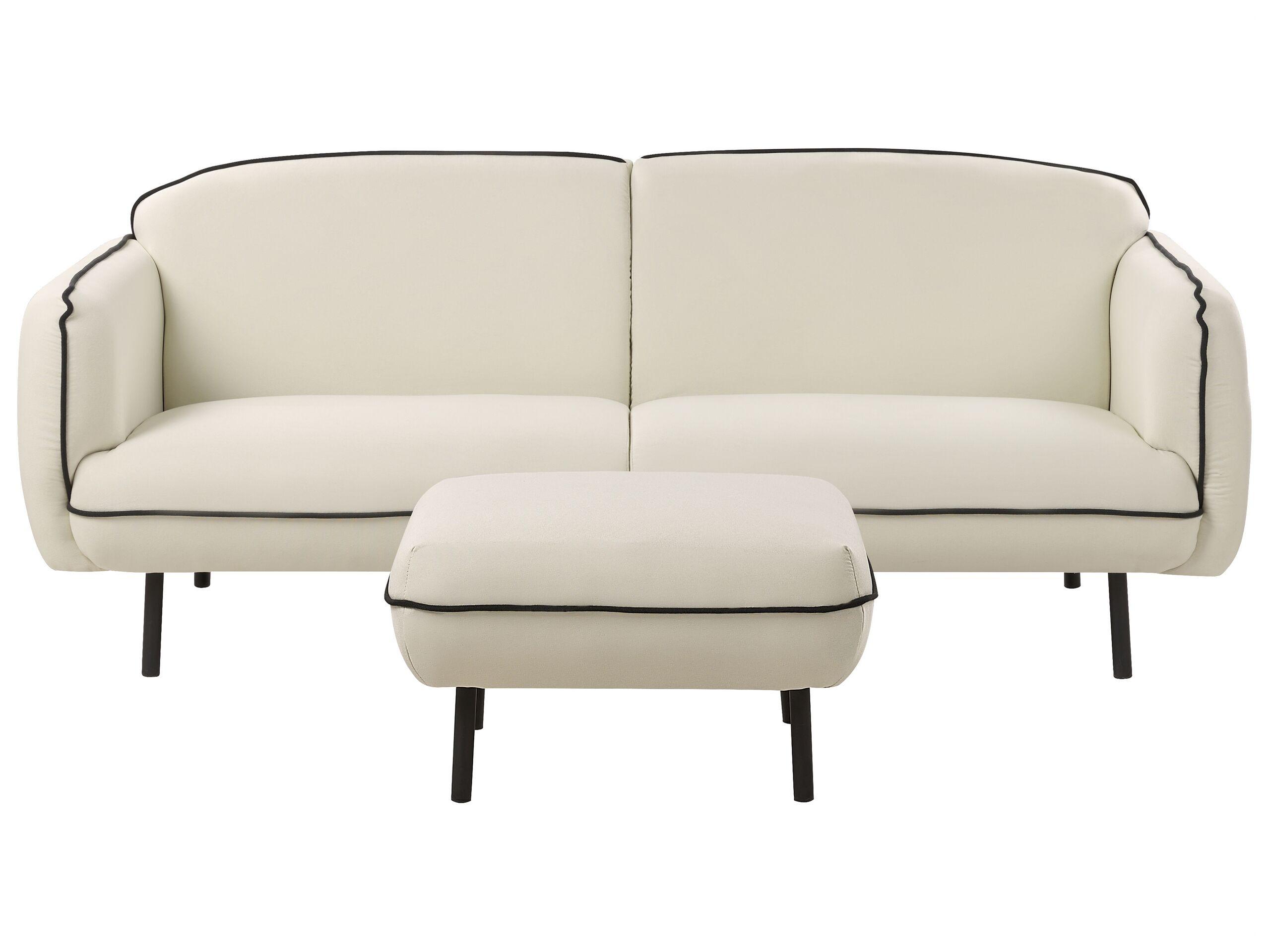 Beliani Sofa mit Ottomane aus Polyester Glamourös TONSBERG  