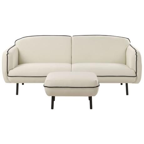 Beliani Sofa mit Ottomane aus Polyester Glamourös TONSBERG  