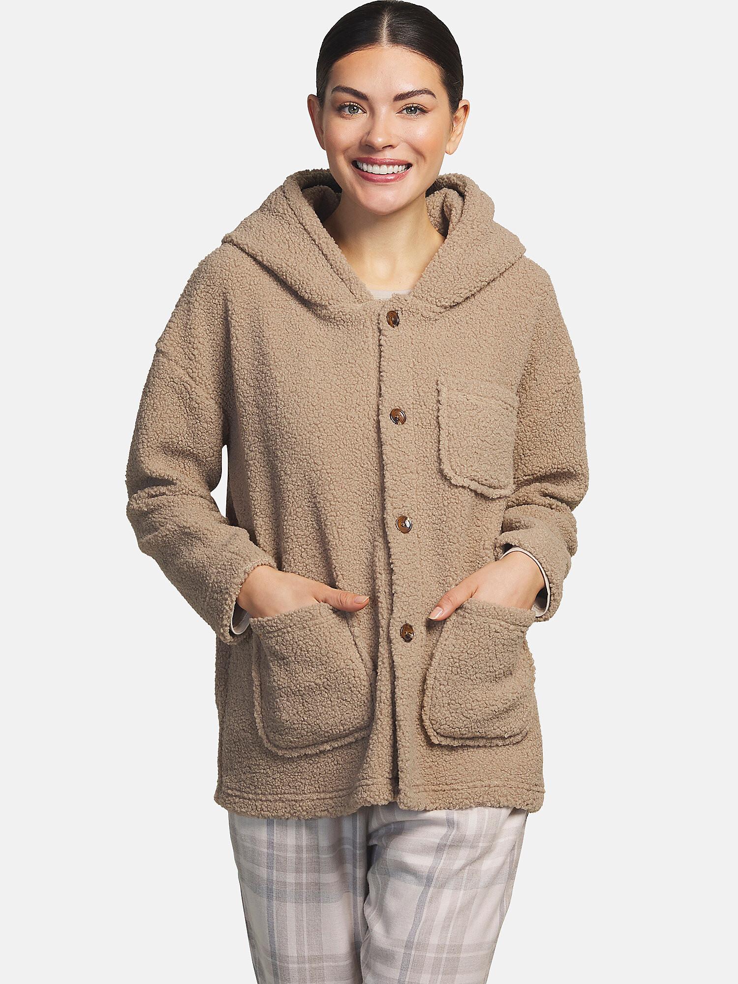 Image of Hausjacke Mit Kapuze Big Family Damen Braun S