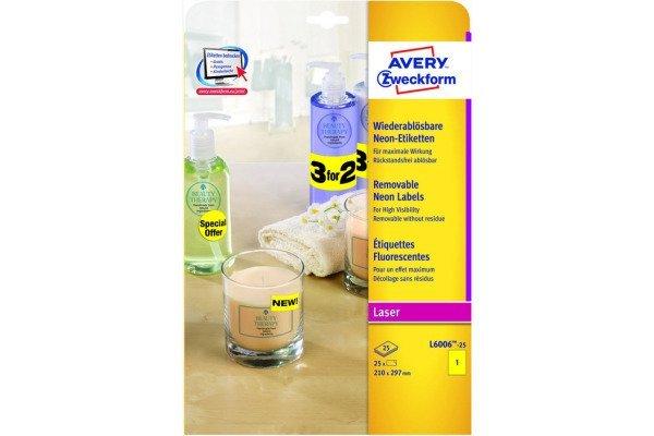 Image of AVERY ZWECKFORM Etiketten 210x297mm, 25 Stk. AVERY ZWECKFORM Etiketten 210x297mm, 25 Stk.